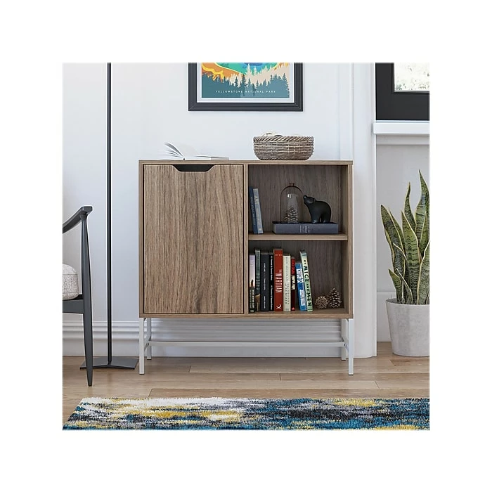 Ameriwood Modine 2-Shelf 30"H Bookcase, Walnut (3483905COM) - Image 7