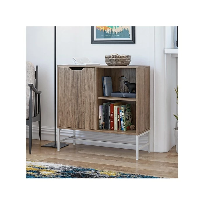 Ameriwood Modine 2-Shelf 30"H Bookcase, Walnut (3483905COM) - Image 8