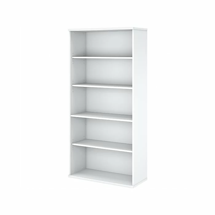 Bush Business Furniture Easy Office 5-Shelf 73"H Bookcase, White (EO105WH)