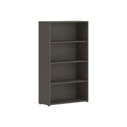 HON Mod 4-Shelf 53"H Bookcase, Slate Teak (HLPLBC3013B4.LSL1)