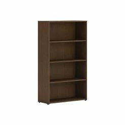HON Mod 4-Shelf 53"H Bookcase, Sepia Walnut (HLPLBC3013B4.LSE1)
