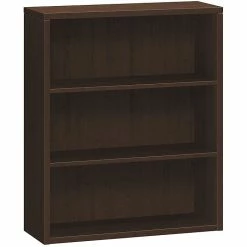 HON 10500 Series Bookcase, 3 Shelves, 36"W, Mocha Finish (HON105533MOMO)