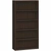 HON 10500 Series Bookcase, 5 Shelves, 36"W, Mocha Finish (HON105535MOMO)