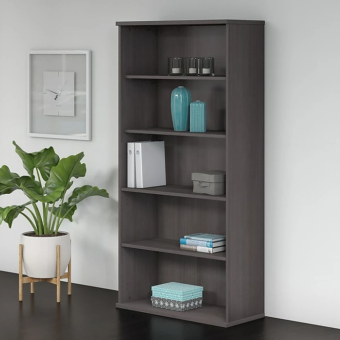 Bush Business Furniture Studio C 5 Shelf Bookcase, Storm Gray (SCB136SG) - Image 2