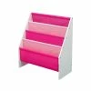 Delta Children Sling Book Rack 4-Tier 28"H Bookshelf, Bianca White/Pink (TB84413GN-130)