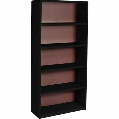 Safco ValueMate Economy 5-Shelf 42.2"H Steel Bookcase, Black (7173BL)