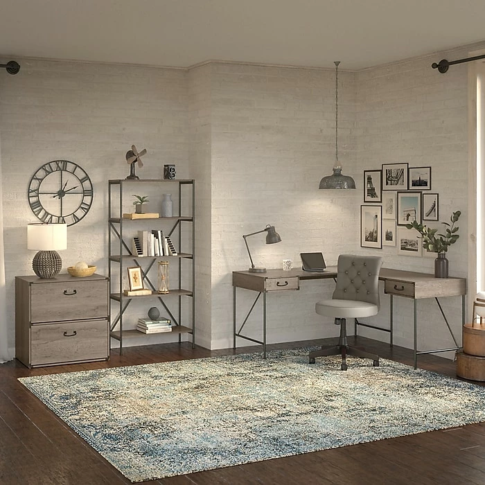 Kathy Ireland® Home By Bush Furniture Ironworks 5-Shelf 66"H Etagere Bookcase, Restored Gray (KI50308-03) - Image 6