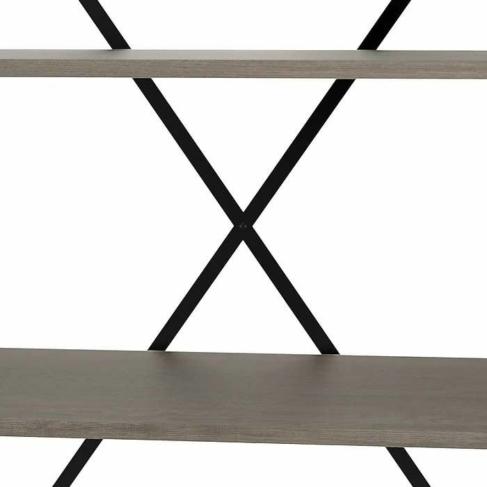 Kathy Ireland® Home By Bush Furniture Ironworks 5-Shelf 66"H Etagere Bookcase, Restored Gray (KI50308-03) - Image 7