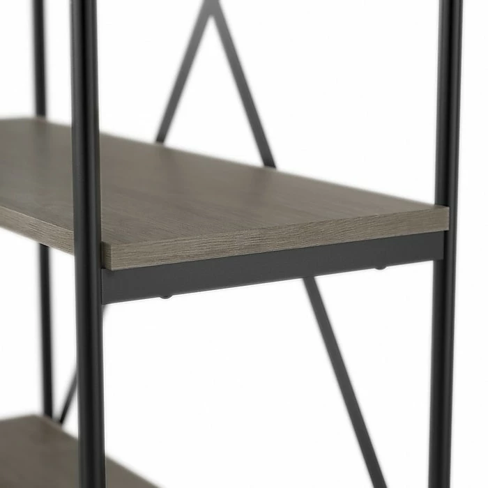 Kathy Ireland® Home By Bush Furniture Ironworks 5-Shelf 66"H Etagere Bookcase, Restored Gray (KI50308-03) - Image 8