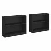 Bush Furniture Universal Small 2 Shelf 30"H Bookcase, Classic Black, Set Of 2 (UB001BL)
