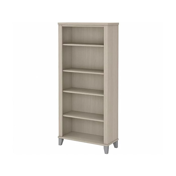 Bush Furniture Somerset 5-Shelf 65"H Bookcase, Sand Oak (WC81165)