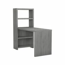 Office By Kathy Ireland® Echo 4-Shelf 56"H Bookcase Desk, Modern Gray (KI60407-03)