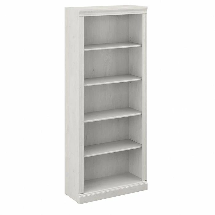 Bush Furniture Saratoga 5-Shelf 72"H Bookcase, Linen White Oak (W1645C-03)