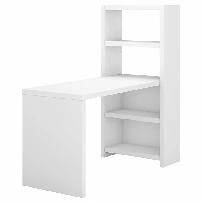 Office By Kathy Ireland® Echo 56W Bookcase Desk, Pure White/Pure White (KI60107-03)