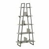 Bush Furniture Refinery 5-Shelf 72"H A-Frame Etagere Bookcase, Cottage White (RFB132CWH-03)