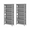 Bush Furniture Key West 5-Shelf 66"H Bookcase Set, Cape Cod Gray (KWS046CG)