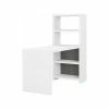 Office By Kathy Ireland® Echo 4-Shelf 56"H Bookcase Desk, Pure White/Modern Gray (KI60507-03)