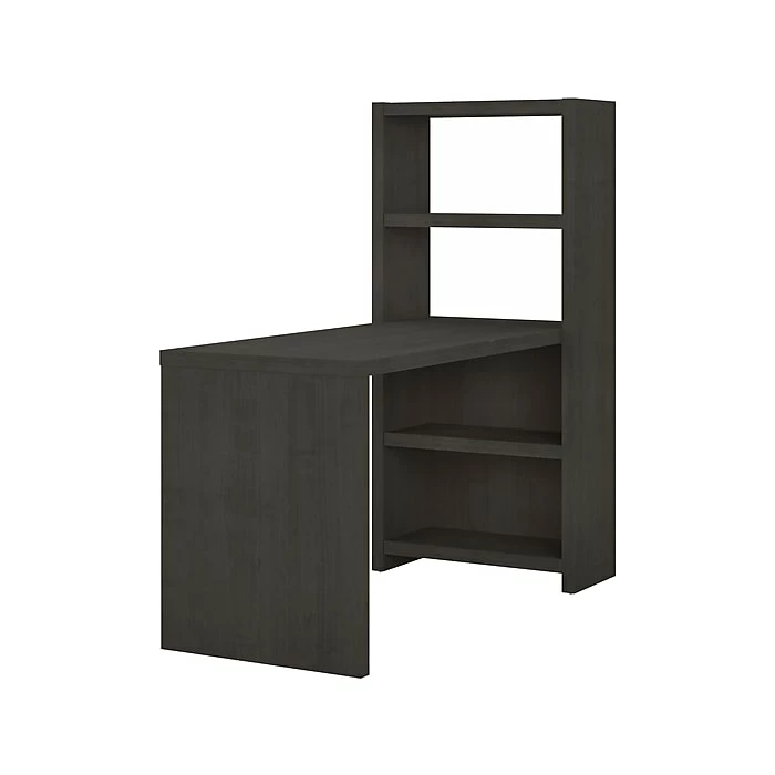 Office By Kathy Ireland® Echo 4-Shelf 56"H Bookcase Desk, Charcoal Maple (KI60307-03)