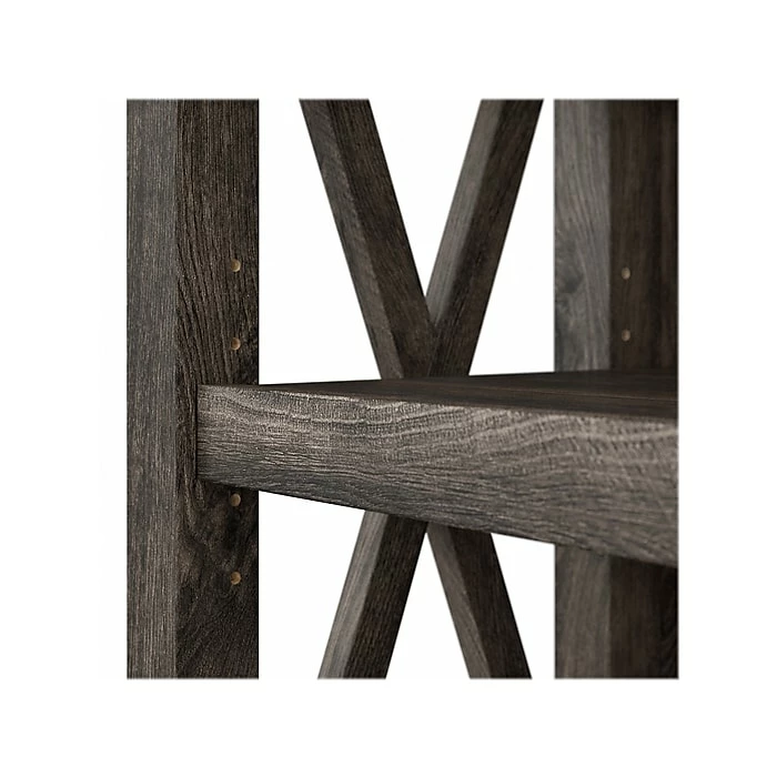 Bush Furniture Key West 5-Shelf 66"H Bookcase, Dark Gray Hickory, 2/Set (KWS046GH) - Image 3