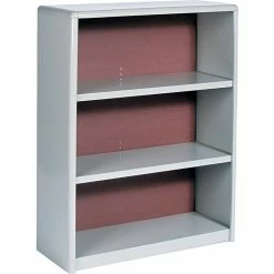 Safco ValueMate Economy 3-Shelf 41"H Steel Bookcase, Gray (7171GR)