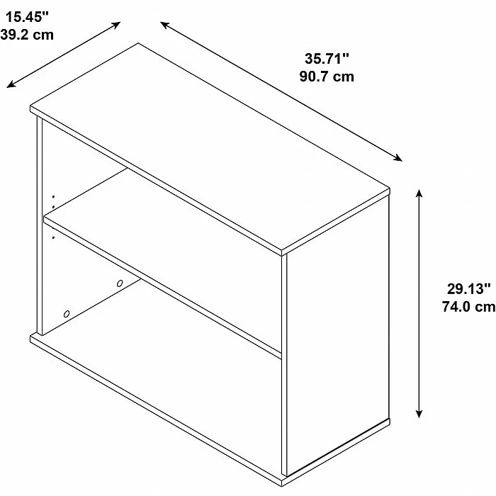 Bush Business Furniture 30H 2 Shelf Bookcase, Hansen Cherry (BK3036HC) - Image 2