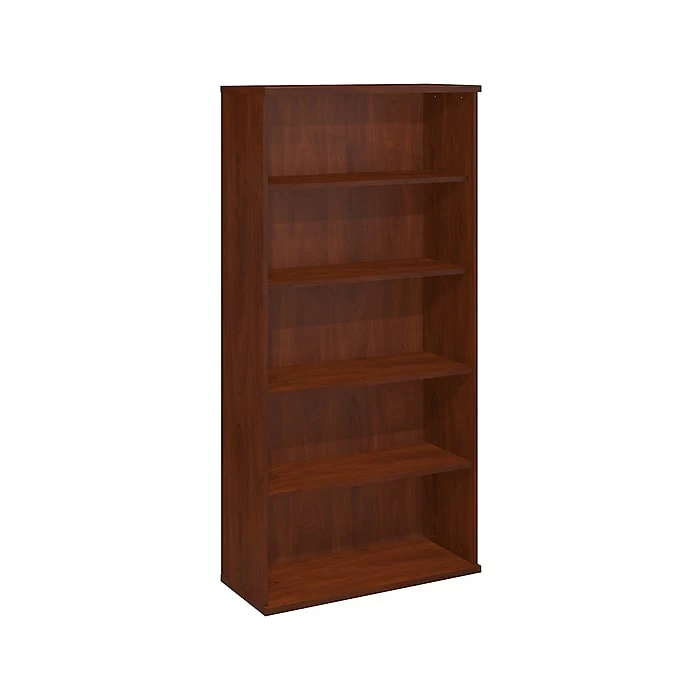 Bush Business Furniture Series C 5-Shelf 72.88"H Laminated Wood Bookcase, Hansen Cherry (WC24414)
