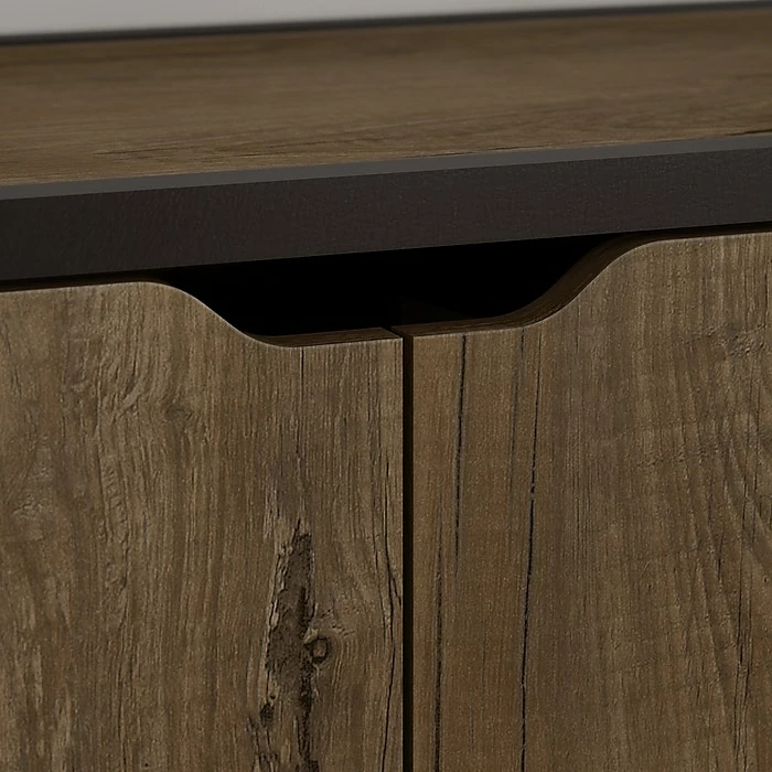 Bush Business Furniture Bush Furniture Anthropology 5 Shelf Bookcase With Doors, Rustic Brown Embossed (ATB130RB-03) - Image 4