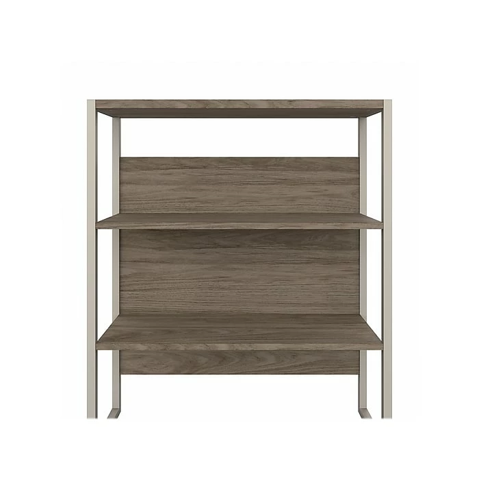 Bush Business Furniture Hybrid 4-Shelf 71"H Tall Etagere Bookcase, Modern Hickory (HYB023MH) - Image 6