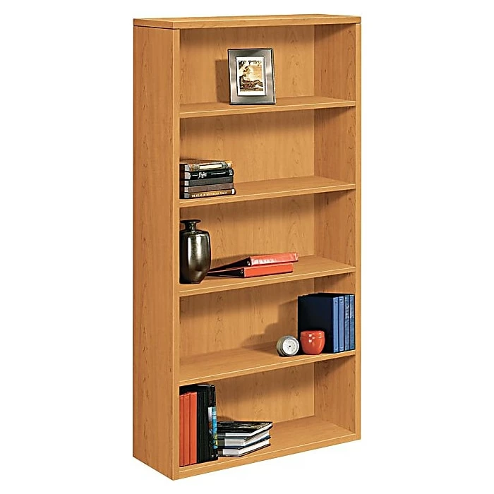 HON® 10500 Series Bookcase, Harvest, 5-Shelf, 71"H