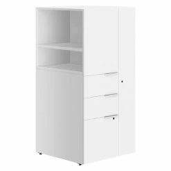 Union & Scale™ Workplace2.0™ 1 Shelf 49"H Laminate Storage Tower, White (UN57503)