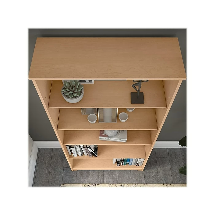 Bush Furniture Cabot 5 Shelf 66"H Bookcase, Natural Maple (WC31666) - Image 6