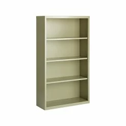 Hirsh HL8000 Series 4-Shelf 60"H Steel Bookcase, Putty (21992)