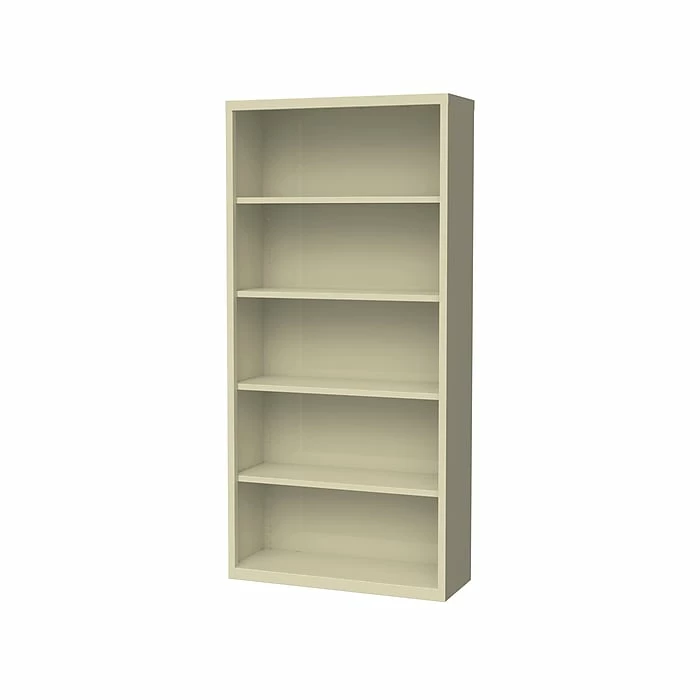 Hirsh HL8000 Series 5-Shelf 72"H Steel Bookcase, Putty (21995) - Image 3