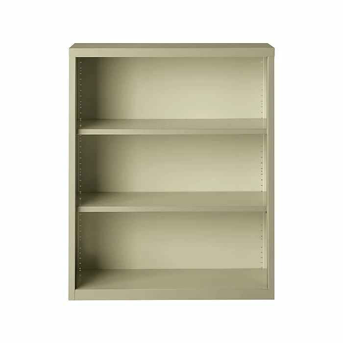 Hirsh HL8000 Series 3-Shelf 42"H Steel Bookcase, Putty (21989)