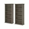 Bush Furniture Yorktown 5-Shelf 67"H Bookcase, Restored Gray, 2/Set (YRK012RTG)
