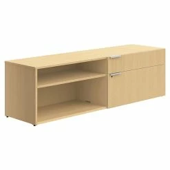 Union & Scale™ Workplace2.0™ 1 Shelf 20"H Laminate Low Credenza, Maple (UN57488)