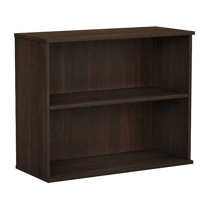 Bush Business Furniture Hybrid 2-Shelf 29"H Small Bookcase, Black Walnut (HY3036BW-Z)
