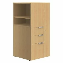 Union & Scale™ Workplace2.0™ 1 Shelf 49"H Laminate Storage Tower, Maple (UN57504)
