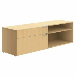 Union & Scale™ Workplace2.0™ 1 Shelf 20"H Laminate Low Credenza, Maple (UN57484)