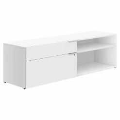 Union & Scale™ Workplace2.0™ 1 Shelf 20"H Laminate Low Credenza, White (UN57483)