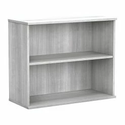 Bush Business Furniture Hybrid Small 2-Shelf 29"H Bookcase, Platinum Gray (HY3036PG-Z)