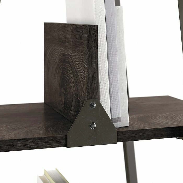 Bush Furniture Refinery 5-Shelf 72"H A-Frame Etagere Bookcase, Dark Gray Hickory (RFB132GH-03) - Image 5