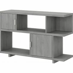 Kathy Ireland® Home By Bush Furniture Madison Avenue 2-Shelf 30"H Geometric Bookcase With Doors, Modern Gray (MDB148MG-03)