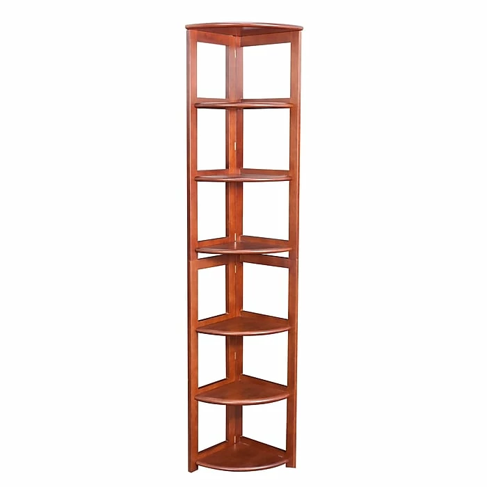 Niche Flip Flop 5 Shelf 67"H Corner Folding Bookcase, Cherry (FFC6712CH)