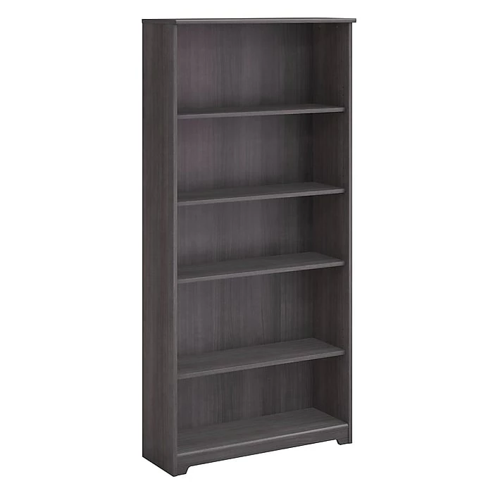 Bush Furniture Cabot 5 Shelf Bookcase, Heather Gray (WC31766)