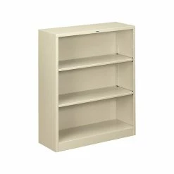 HON Brigade 3-Shelf 41"H Bookcase, Putty Steel(HS42ABCL)