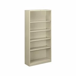 HON Brigade 5-Shelf 71"H Bookcase, Putty Steel (HS72ABCL)