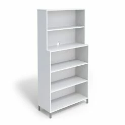 Union & Scale™ Essentials 5 Shelf 72"H Laminate Bookcase, White (UN56974)