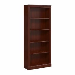 Kathy Ireland® Home By Bush Furniture Bennington 5 Shelf Bookcase, Harvest Cherry (WC65515-03)