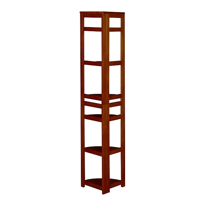 Niche Flip Flop 5 Shelf 67"H Corner Folding Bookcase, Cherry (FFC6712CH) - Image 3